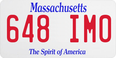 MA license plate 648IM0