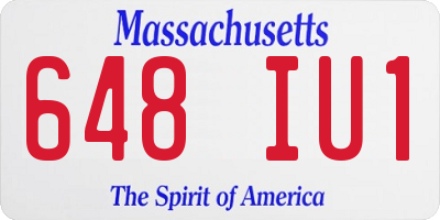 MA license plate 648IU1
