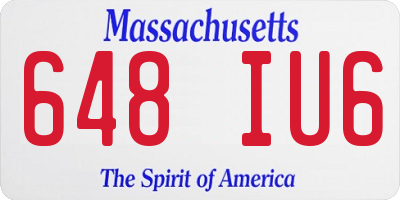 MA license plate 648IU6