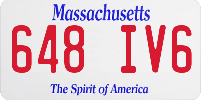 MA license plate 648IV6
