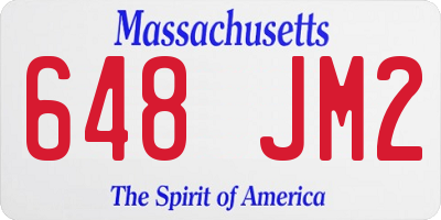 MA license plate 648JM2