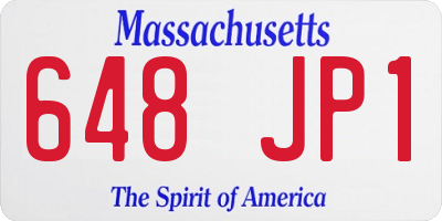 MA license plate 648JP1