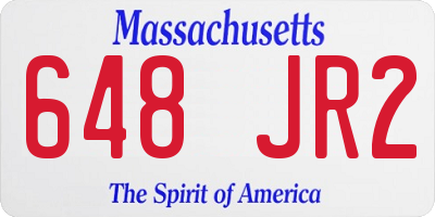 MA license plate 648JR2