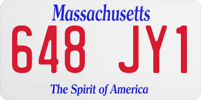 MA license plate 648JY1