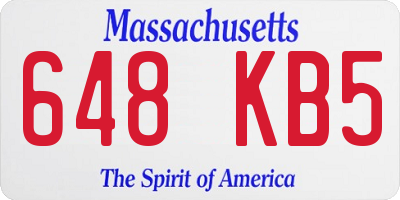 MA license plate 648KB5