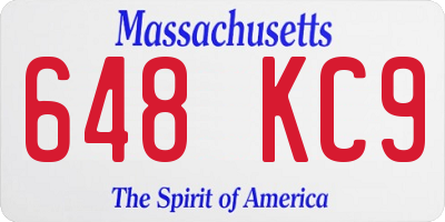 MA license plate 648KC9