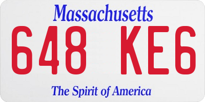 MA license plate 648KE6