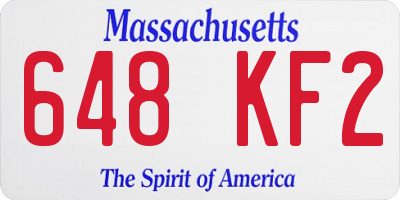 MA license plate 648KF2