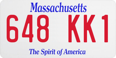 MA license plate 648KK1