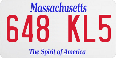 MA license plate 648KL5
