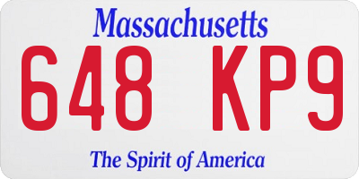 MA license plate 648KP9