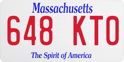 MA license plate 648KT0