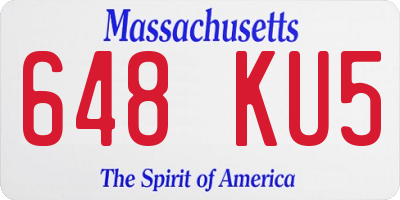 MA license plate 648KU5
