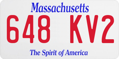MA license plate 648KV2