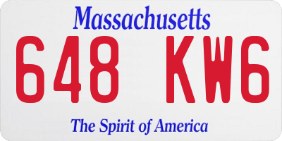MA license plate 648KW6