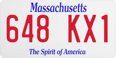MA license plate 648KX1