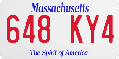 MA license plate 648KY4