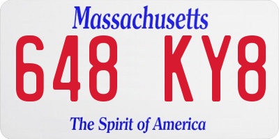 MA license plate 648KY8