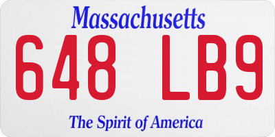 MA license plate 648LB9