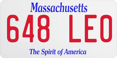 MA license plate 648LE0