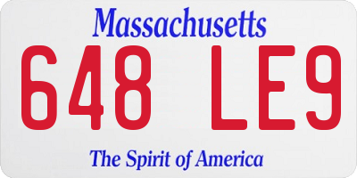 MA license plate 648LE9