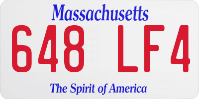 MA license plate 648LF4