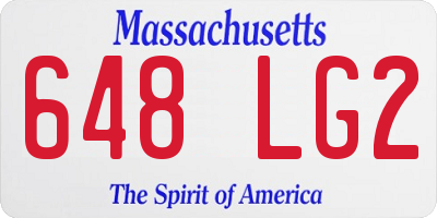 MA license plate 648LG2