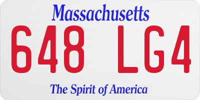 MA license plate 648LG4