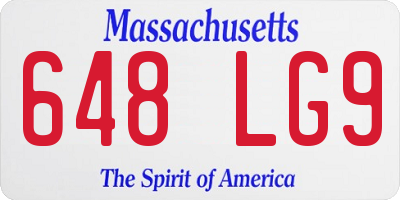 MA license plate 648LG9