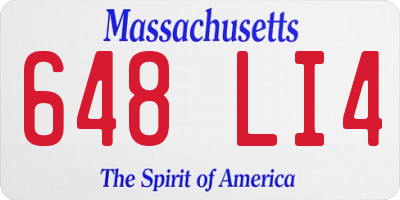 MA license plate 648LI4