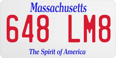 MA license plate 648LM8