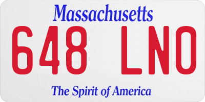 MA license plate 648LN0