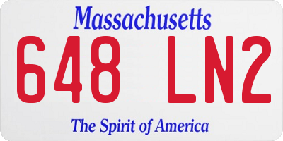 MA license plate 648LN2