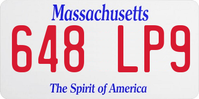 MA license plate 648LP9