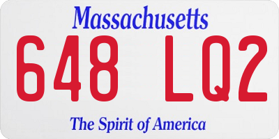 MA license plate 648LQ2