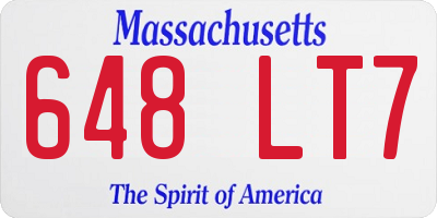 MA license plate 648LT7