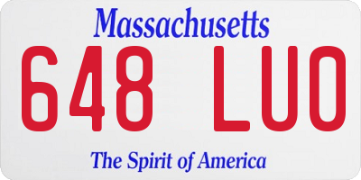 MA license plate 648LU0