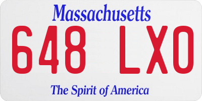MA license plate 648LX0