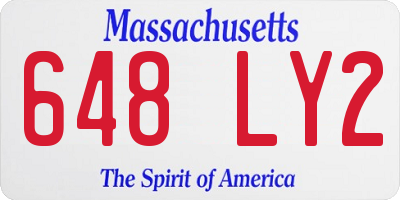 MA license plate 648LY2