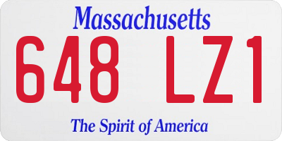 MA license plate 648LZ1