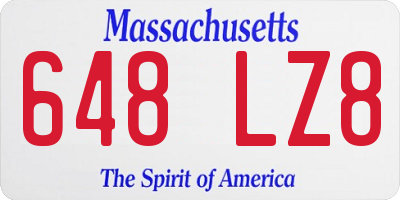 MA license plate 648LZ8