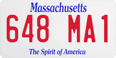 MA license plate 648MA1