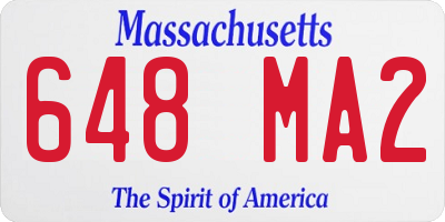 MA license plate 648MA2