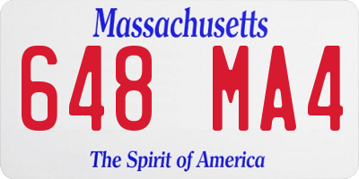 MA license plate 648MA4