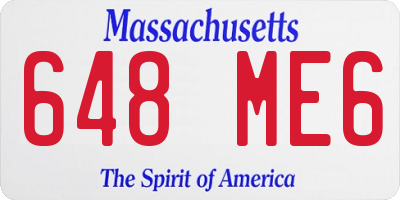 MA license plate 648ME6