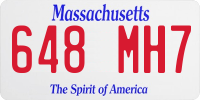 MA license plate 648MH7