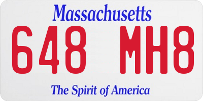 MA license plate 648MH8