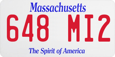 MA license plate 648MI2