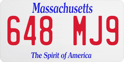 MA license plate 648MJ9