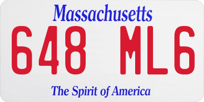 MA license plate 648ML6